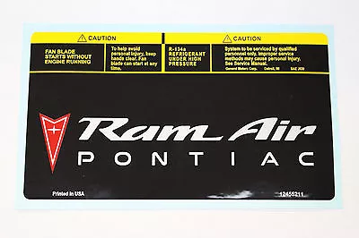 1998-2002 Pontiac Trans Am WS6 Ram Air Decal For Air Lid Box New OEM GM 12455211 • $34.95