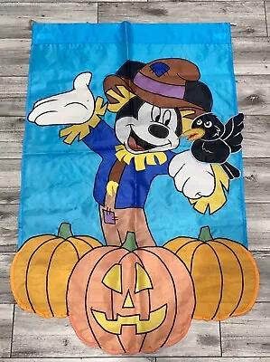 VINTAGE Disney Mickey Mouse Large Decorative Garden Yard Flag-MICKEY SCARE CROW • $19.15