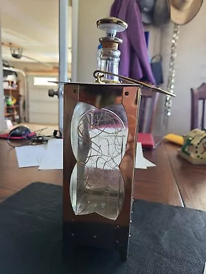 Vintage Brass Glass Musical Whiskey Decanter Mid Century Modern  • $29.99