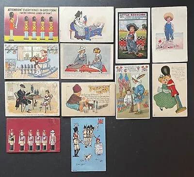 LOT Of 12 Vintage Toy Soldier Postcards • $15