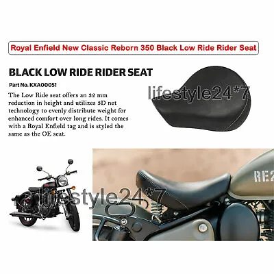 Genuine Royal Enfield  Front Low Rider Seat Black  For New Classic Reborn 350cc • $78.76