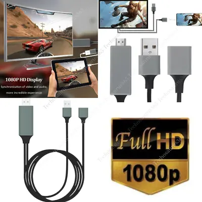 1080P USB HDMI Cable Phone To Digital TV HDTV AV Adapter For IPhone IPad Android • $11.69