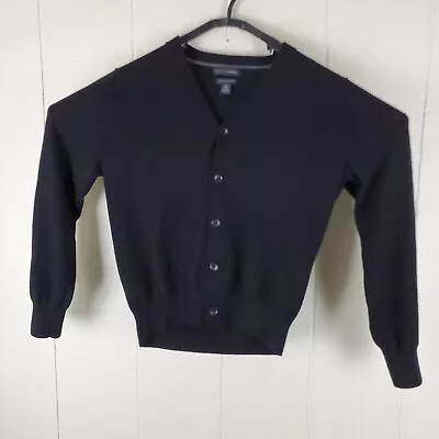 Banana Republic Cardigan Sweater Mens Medium Black Long Sleeve Knit Merino Wool • $17.47