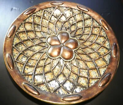 Mosaic Style Shallow Centerpiece Bowl XXL Chalkware Statement Piece Unique! • $85.50