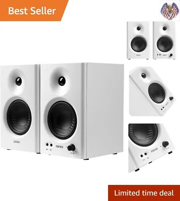 4  Active Near-Field Monitor Speakers - True Studio Quality Sound - White Pair • $233.99