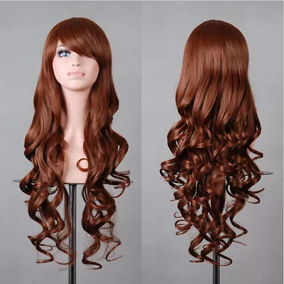 New Woman 80cm Long Curly Wigs Fashion Cosplay Costume Anime Hair Wavy Full Wigs • $14.99