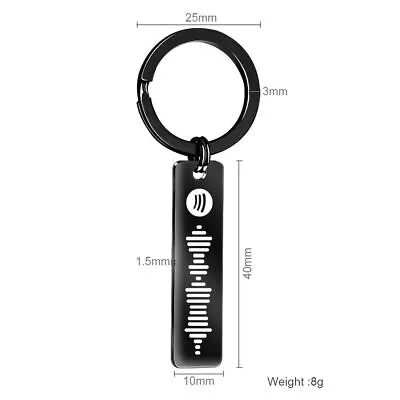 Custom Engraving Song Code Keychain Stainless Steel Music KeyRing Charms Gift • $10.29