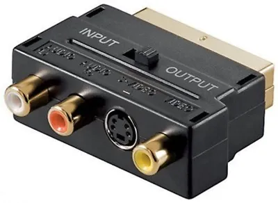 £3.53 • Buy SCART Adaptor AV Block To 3 Phono Composite Or S-Video With In/Out Switch GOLD 