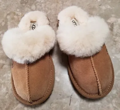 UGG Chestnut COZY II SUEDE SLIP-ON SLIPPERS Kids Girls Size 12 • $49.99