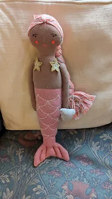 Meri Meri Mermaid Plush Doll Jade Organic Cotton Nursery Lovey Toy • $22.99