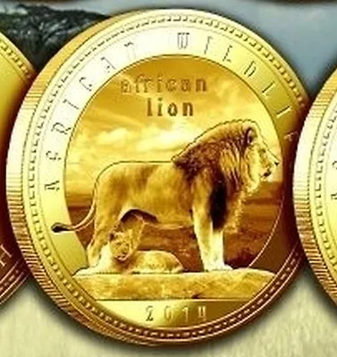 Zambia 1000 Kwacha 2014 UNC African Lion Africa Wildlife Gold Plated Coin • $6.90