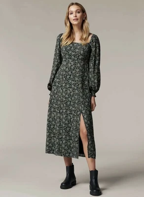 $48 • Buy FOREVER NEW Conscious Venice Floral Printed Long Sleeve Midi Dress Size 14 NWT