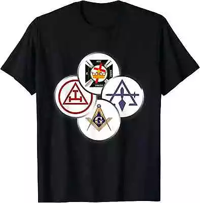 HOT SALE! Mens Yorks Rite Mason Circles Masonic T-Shirt S-5XL • $19.99