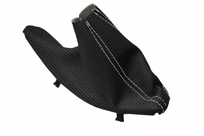 E Brake Boot Cover Carbon Fiber For BMW F30 31 32 33 34 35 M 14-19 White Stitch • $32.99