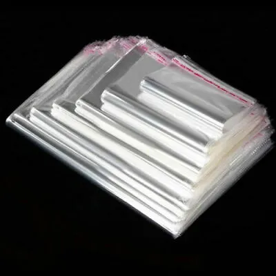 100 Pcs Resealable Poly Bags Transparent OPP Bag Plastic Bags Self Adhesive Seal • $6.50