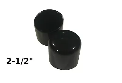 2 1/2  2.5 Inch Round Black Vinyl Plastic Tube Tip End Cap (241020) • $13.15