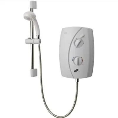 Gainsborough E50 Electric Shower 8.5kW . Riser Rail + Kit . White • £68.99