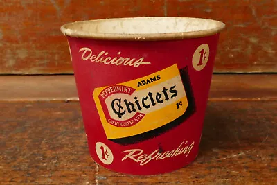 Vintage Chiclets Candy Coated Gum Wax Cardboard Movie Popcorn Cup Lily Tulip Cup • $39.95