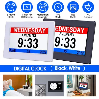 2024 Digital Day Calendar Clock Memory Loss Elderly Seniors Dementia Alzheimer's • £29.49