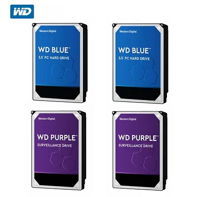 WD 1TB 2T 3T 4TB HDD Blue PC Purple Surveillance Hard Drive Western Digital 3.5  • $299.95