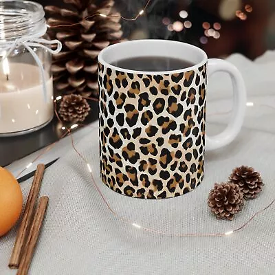 Spotted Leopard Print Pattern Coffee Mug Boho Glam Fun Cheetah Gift Ceramic • $12.99