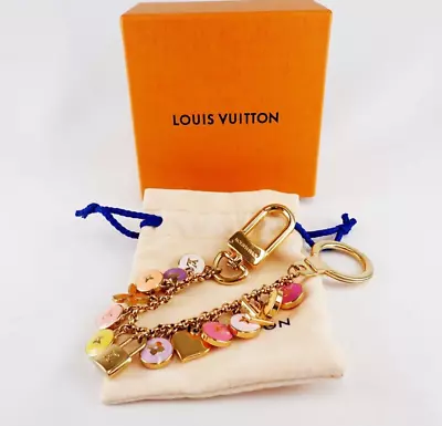 Louis Vuitton Bag Charm Key Ring Pastilles M66172 Chain Gold Tone Multicolor • $588.88