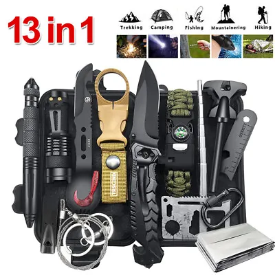 13 In 1 Suvival Kit Tactical Outdoor Camping Gear Hunting Emergency SOS EDC Tool • $29.99