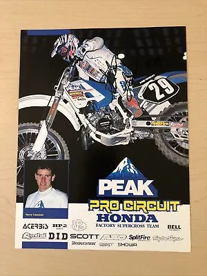 Steve Lamson Supercross Autographed Signed Photo - Team Honda - Vintage • $49