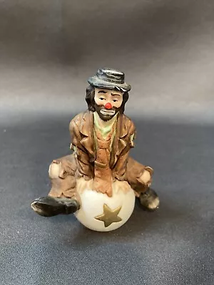 Vintage Emmett Kelley Jr. Porcelain Hobo Clown Figurine On Circus Ball FLAMBRO • $8.49