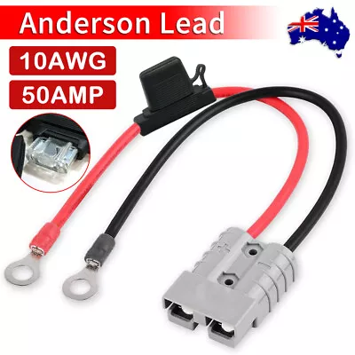 50Amp Anderson Plug Lead To Lug M8 Terminal Battery Charging Connector Cable Kit • $11.25