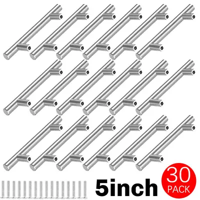 30Pack Brushed Nickel Kitchen Cabinet Pulls Stainless Steel Drawer T Bar Handles • $16.27