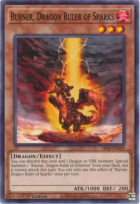 Burner Dragon Ruler Of Sparks - SR14-EN009 Common 1st Ed Yugioh Card • $2.15