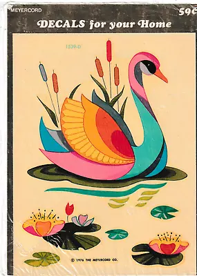 Vintage New Meyercord Decal For Home C1976 Swan Lily Pad #1539-D • $8.88