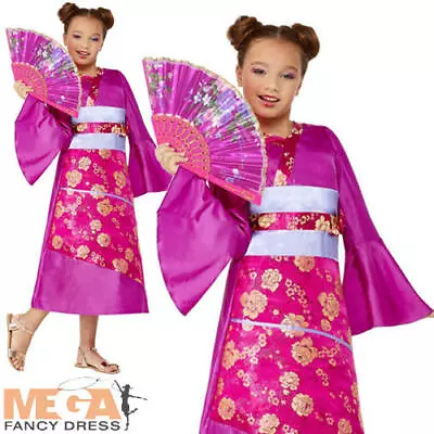 Geisha Girls Fancy Dress National Chinese Japanese Oriental Kids Costume Outfit • £9.99