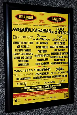 READING Leeds Rock FESTIVAL Cure Kasabian Framed A4 2012 Original ART Poster 1 • £12.99