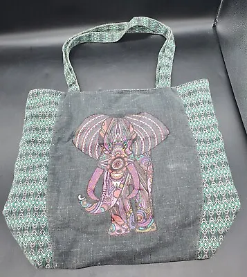Mossimo Supply Co Tote Bag Elephant Teal Aztec B75 • $14.99