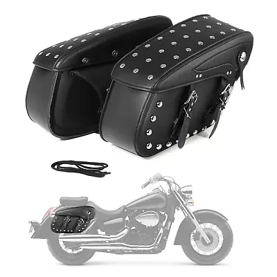 Motorcycle PU Side Saddle Bags For Yamaha Virago XV 250 500 535 700 750 920 1100 • $118.64