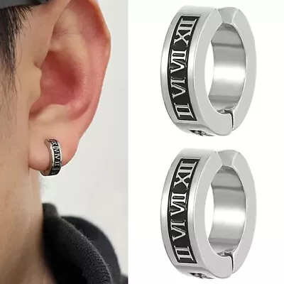 Non-piercing Earrings Ear Clip On Fake Ear Hoops Stainless Steel Men Women New • £2.79