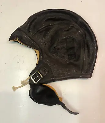 Vintage Us Navy 7 1/8 Pilot Leather Flight Helmet Hat Cap Naf 1092 Slote & Klein • $100