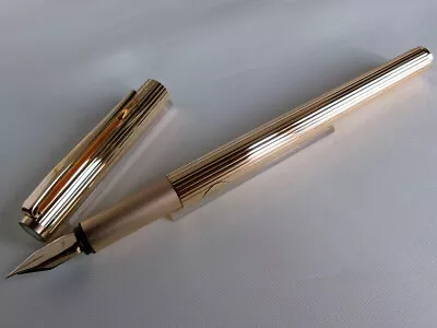 Montblanc Noblesse Fountain Pen Gold Plated 14K EF Nib Missing Logo • $119.99