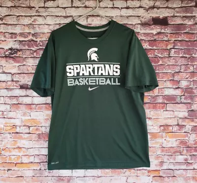 🔥 Michigan State Spartans Basketball Nike Dri-Fit Athletic Shirt Men's Large L • $19.99