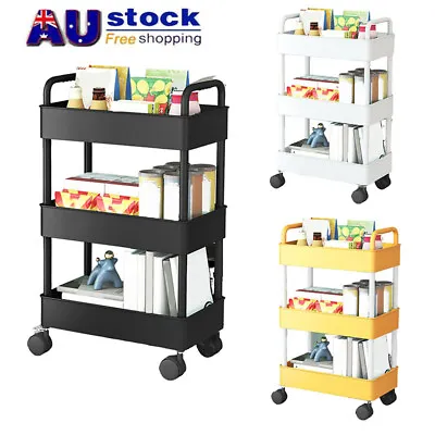 3 Tier Organizer Trolley Cart Utility Rolling Storage Rack Holder Space Saver • $30.99