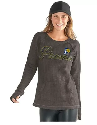 NBA Indiana Pacers Womens Size L Off Season Pull Over Charcoal Grey GIII 4 Her • $16.27