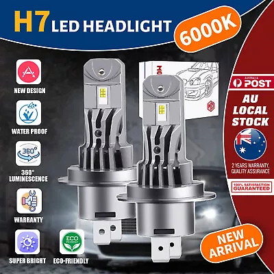 MODIGT H7 LED Headlight Fog Light Beam Bulbs Globes Kit 6000K White 9000LM HID • $43.99