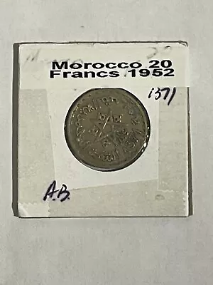 MOROCCO Mohammed V 1952 - AH 1371 20 FRANCS • $1.99