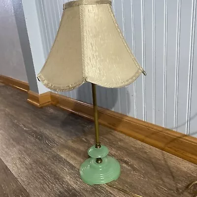 Vintage Art Deco Green Jadeite Lamp Bedside Lamp • $80