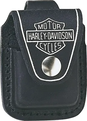 Zippo HDPBK  Harley Davidson Black Leather Lighter  Pouch NEW • $14.95