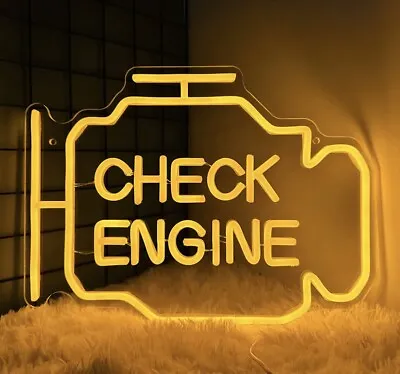 Check Engine Neon SignsLED Garage Neon Sign For Wall DecorCustom Light Up Sign • $44.99