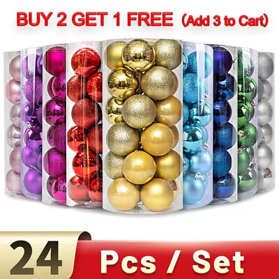 24PCS Christmas Decorations Baubles Xmas Tree Balls Party Wedding Ornament AU • $9.95