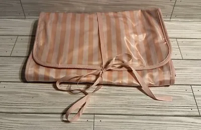 Vintage Victoria's Secret Pink Stripe Travel Hanging Bag Makeup Organizer EUC • $22.50